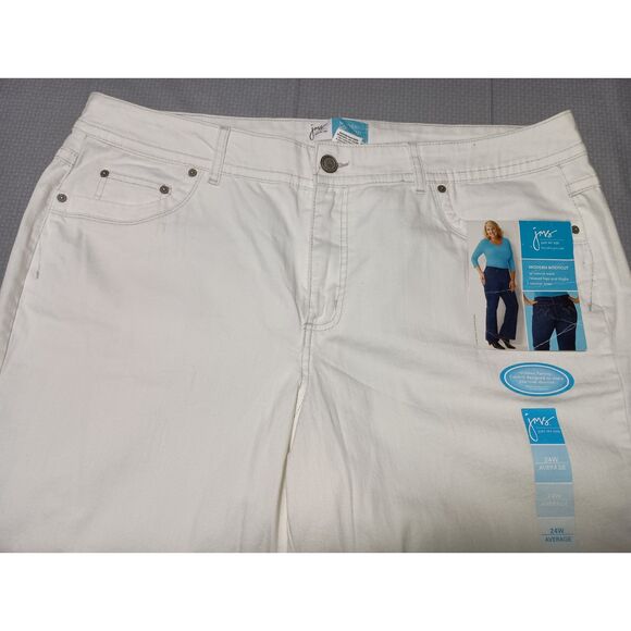 JMS:  White Denim Stretch Wide-Leg, Woman Plus Size 24 (NWT) - Picture 5 of 6